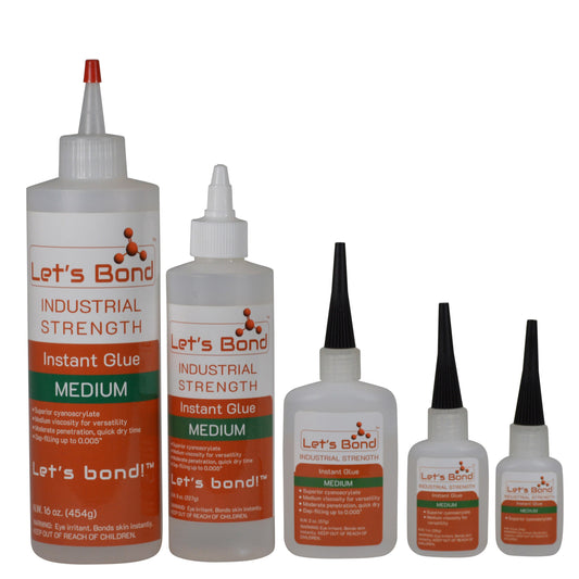 Professional Grade Instant Glue, Medium Thickness Premium Cyanoacrylate, 100 CPS