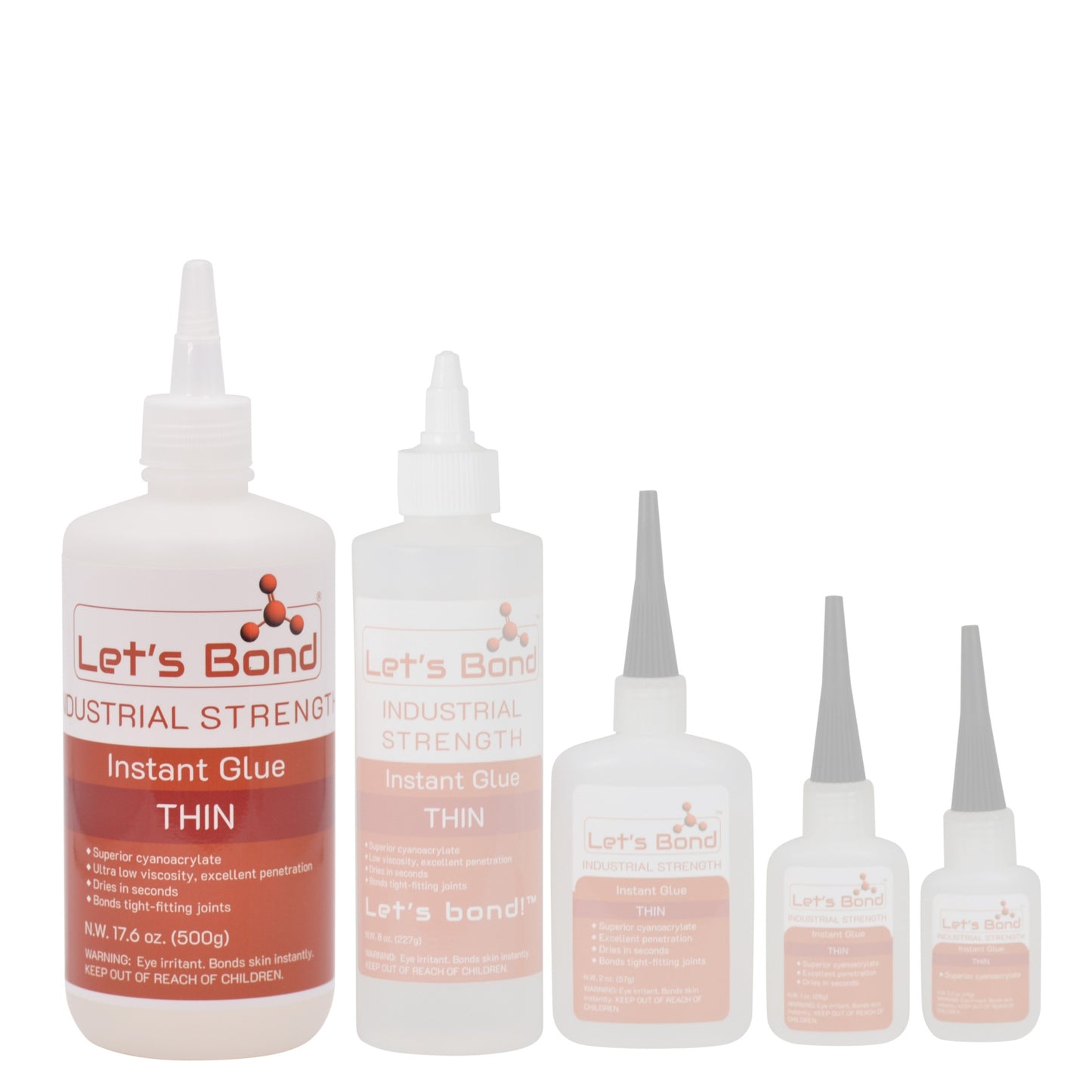 Professional Grade Instant Glue, Thin Premium Cyanoacrylate, 5 CPS