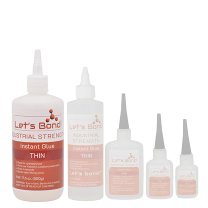Professional Grade Instant Glue, Thin Premium Cyanoacrylate, 5 CPS