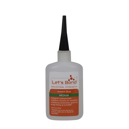 Professional Grade Instant Glue, Medium Thickness Premium Cyanoacrylate, 100 CPS